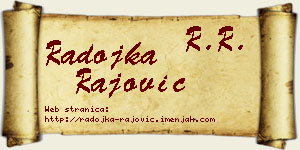 Radojka Rajović vizit kartica